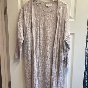 LOFT Light Gray Textured Cardigan